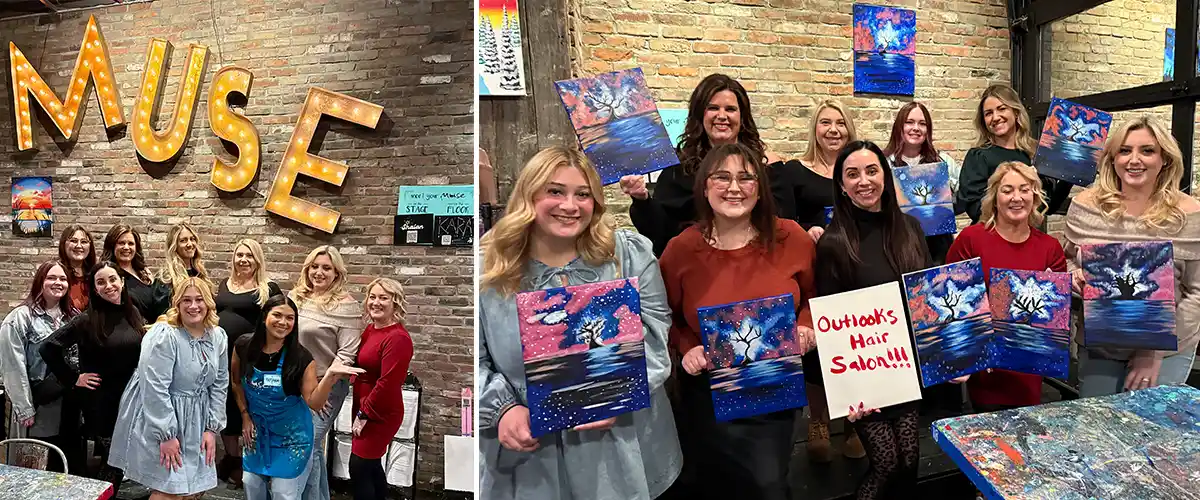 Outlooks Hair Salon Team Paint Night Outlooks Hair Salon Team Paint Night